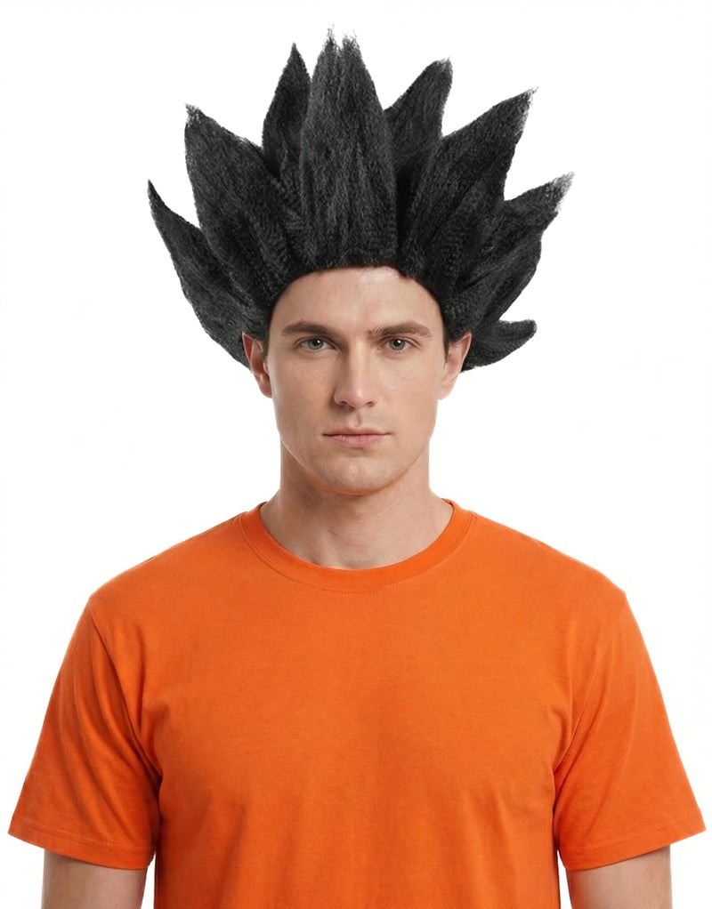 miccostumes Men's Anime Style Cosplay Wig Synthetic Hair Onesize(Black) - Image 1